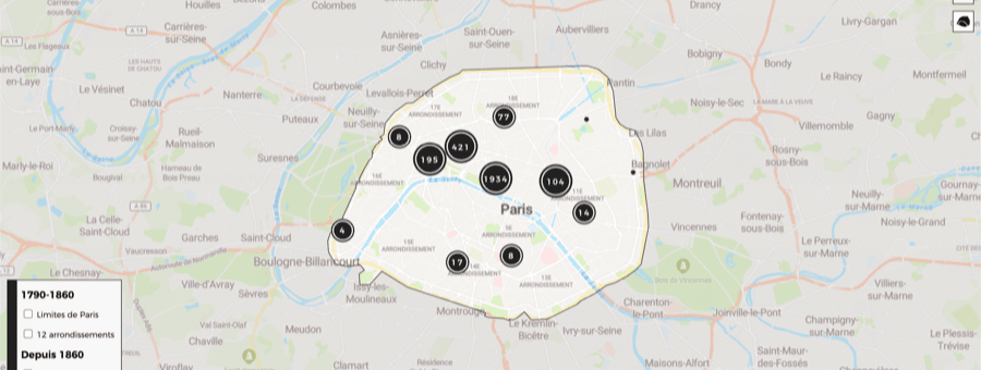 Capture d'écran de la carte interactive Artl@s - GeoMAP